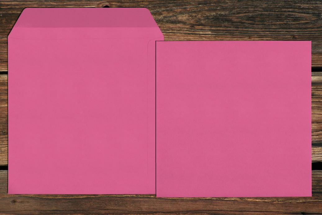 Versandtaschen 220x220 mm Nassklebend Knallrosa 120 g/qm